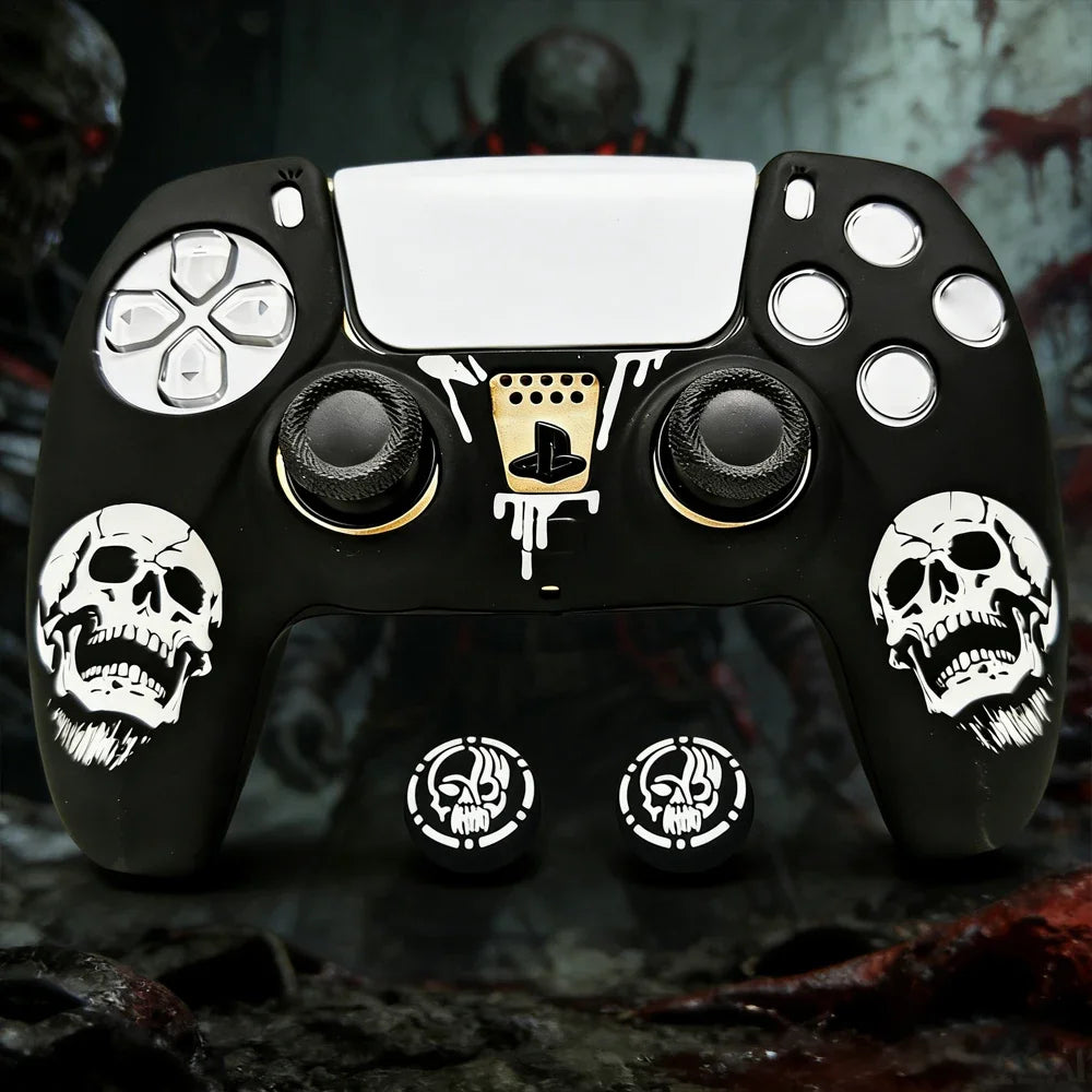 laser engraved ps5 controller sikicone skin-anti-slip protective cover set