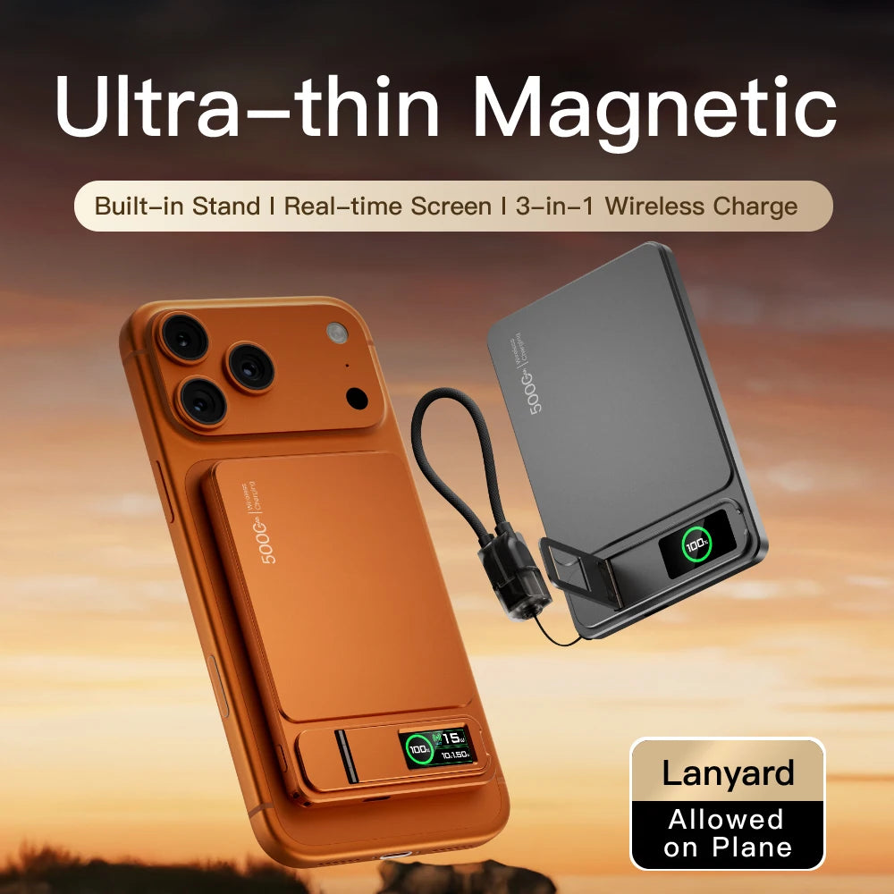 MagMax 10K – 2-in-1 Magnetic Power Bank for iPhone & Apple Watch