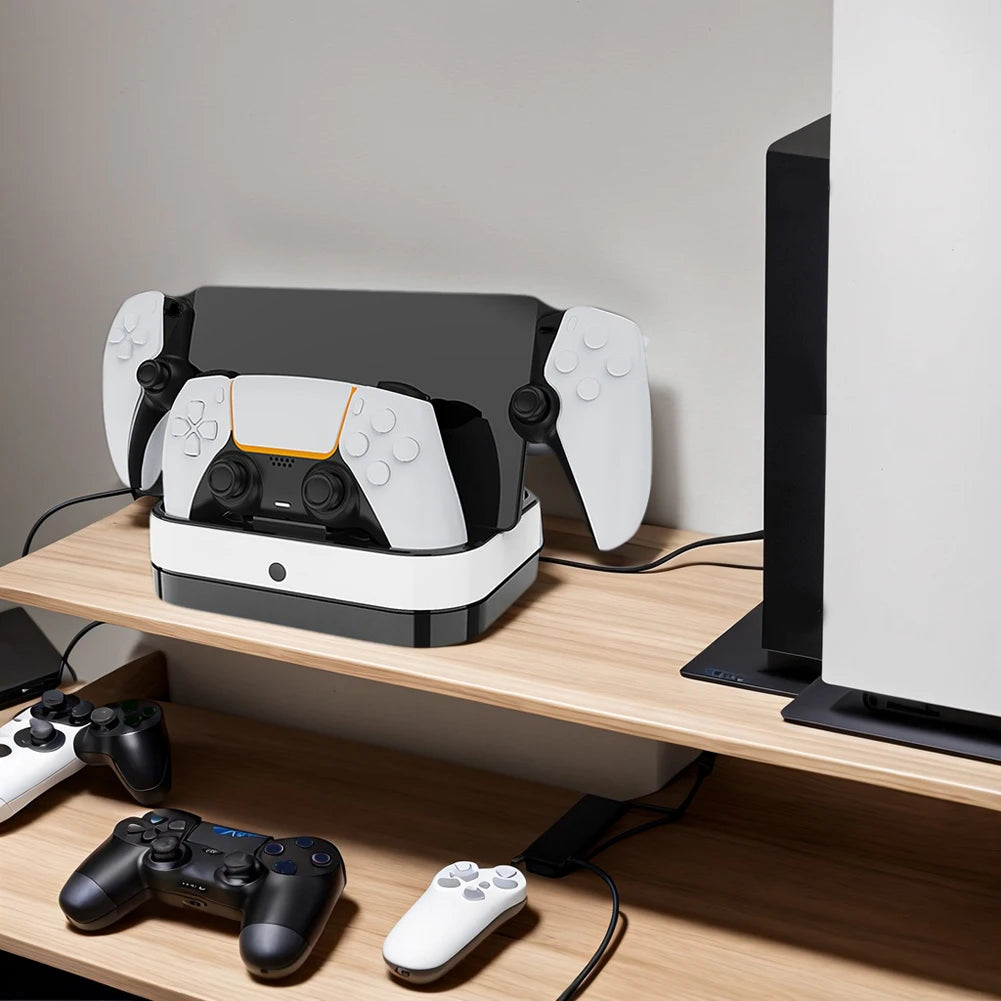 For  Controller Charger Stand with Cables Dual Charging Dock Charging Dock for PlayStation 5  Controller & PS Portal