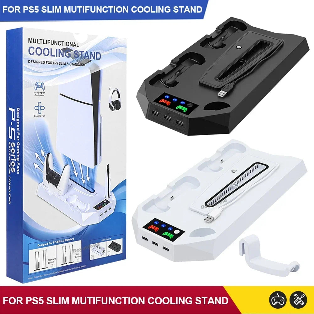 3-Mode Cooling Stand & Dual Controller Charging Dock for PS5 & PS5 Slim
