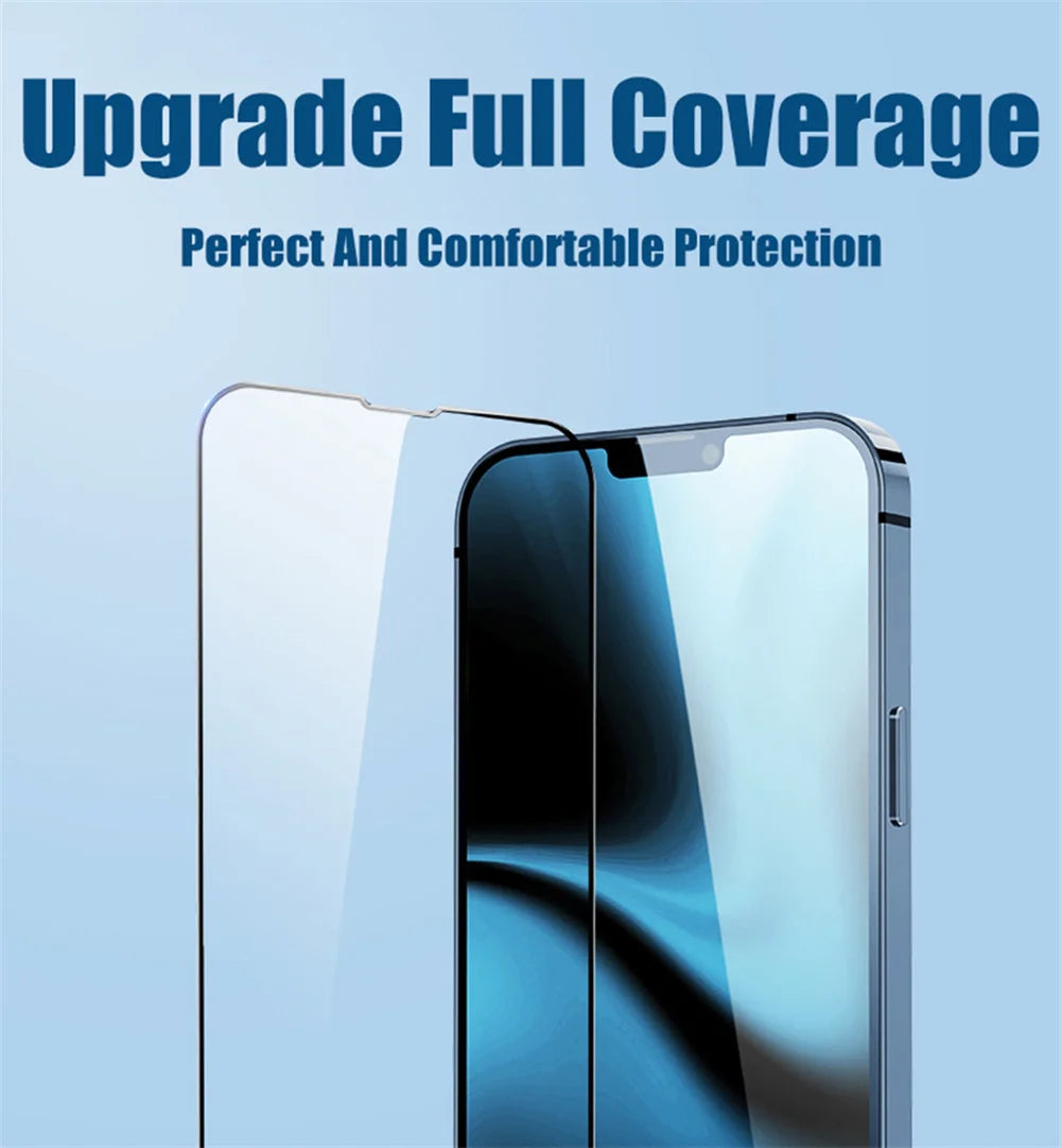 Coverage Tempered Glass Screen Protector with Black Edge for iPhone