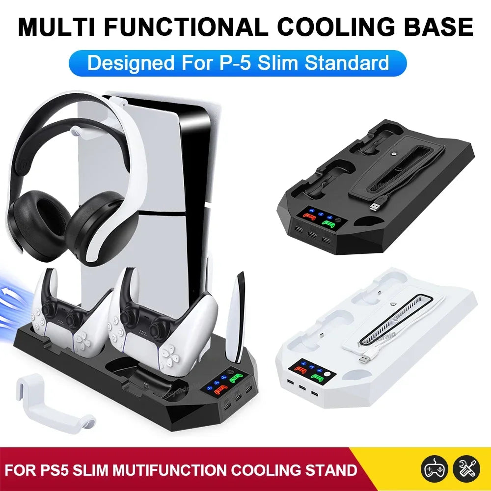 3-Mode Cooling Stand & Dual Controller Charging Dock for PS5 & PS5 Slim