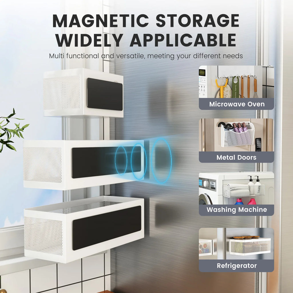 Magnetic Refrigerator Spice Rack & Storage Organizer