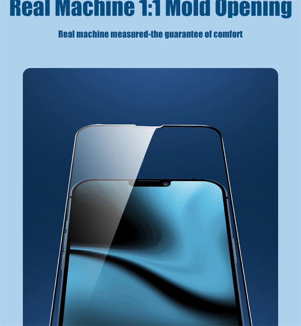 Coverage Tempered Glass Screen Protector with Black Edge for iPhone