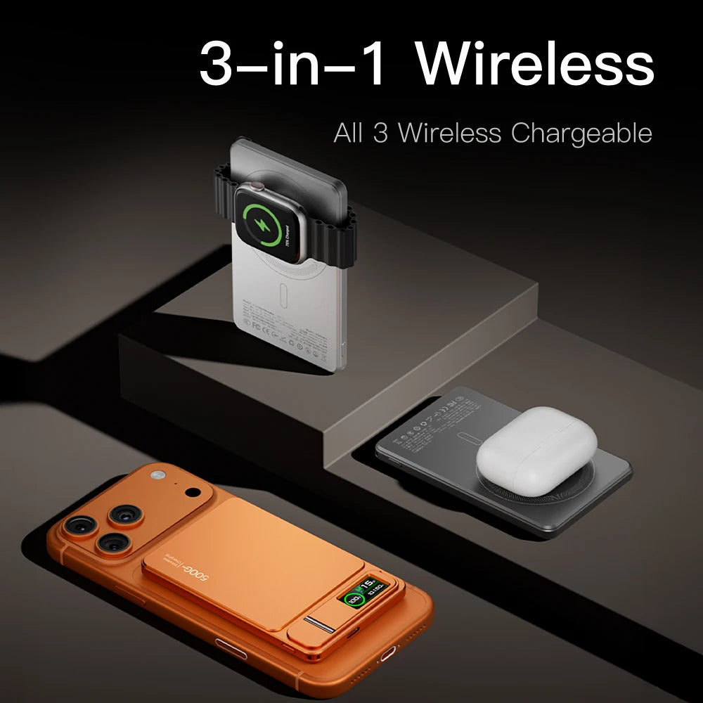 MagMax 10K – 2-in-1 Magnetic Power Bank for iPhone & Apple Watch