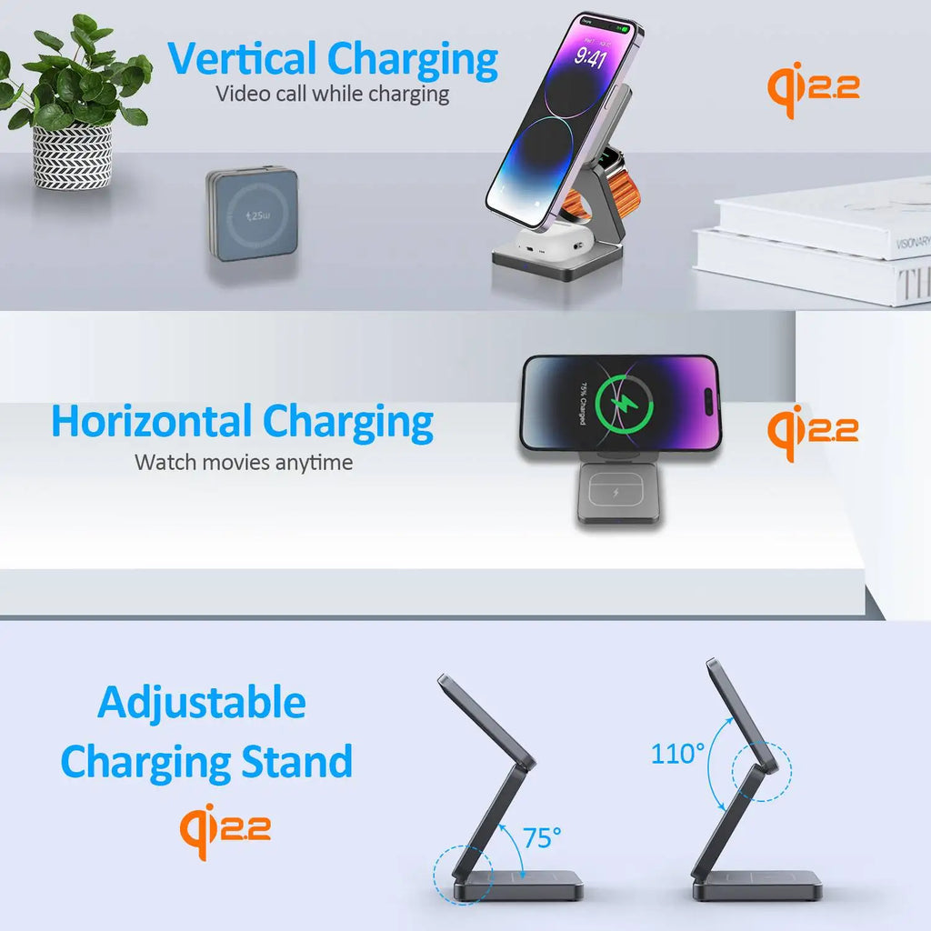3-in-1 Foldable Magnetic Charger
