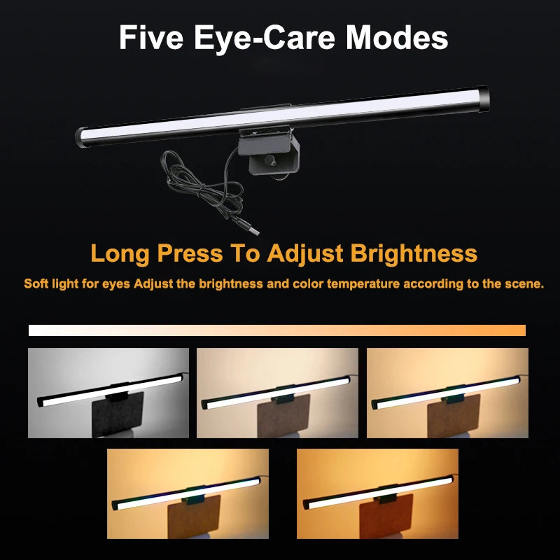 44cm RGB Monitor Light Bar – Stepless Dimmable Screen Hanging Lamp for Gaming & Work
