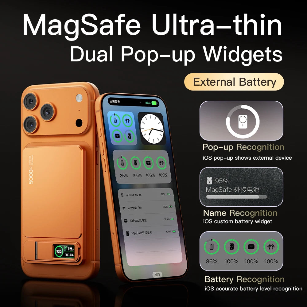MagMax 10K – 2-in-1 Magnetic Power Bank for iPhone & Apple Watch