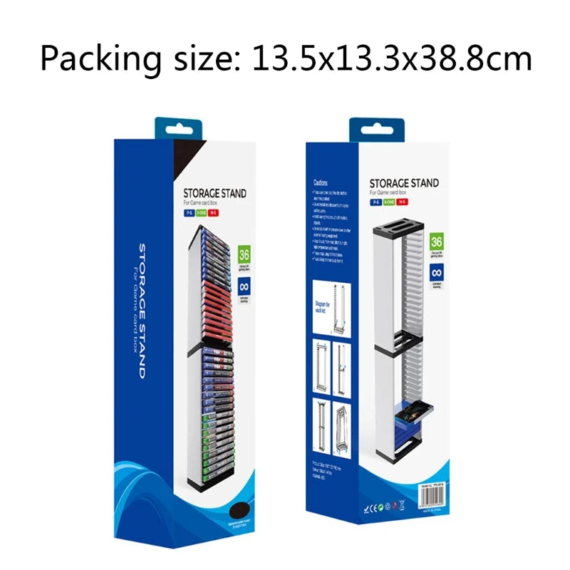 Universal 36-Game Disc Storage Tower – Double-Layer Vertical Stand for PS5, PS4, Switch