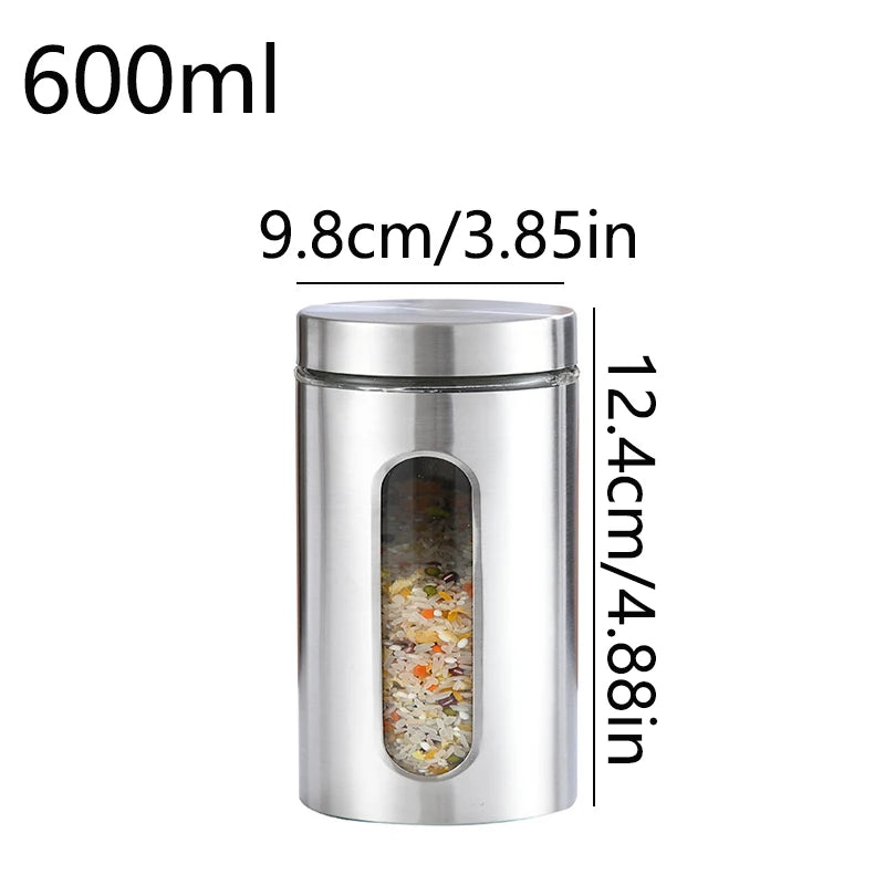 Stainless Steel Coffee Canister with Visual Window