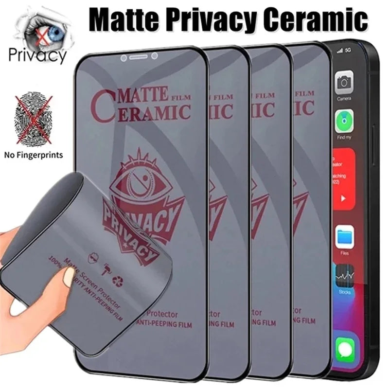 Matte Ceramic Privacy Screen Protector – Anti-Spy Full Coverage Tempered Film