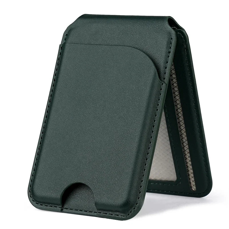 2-in-1 Magnetic MagSafe Leather Wallet & Adjustable Phone Stand for iPhone