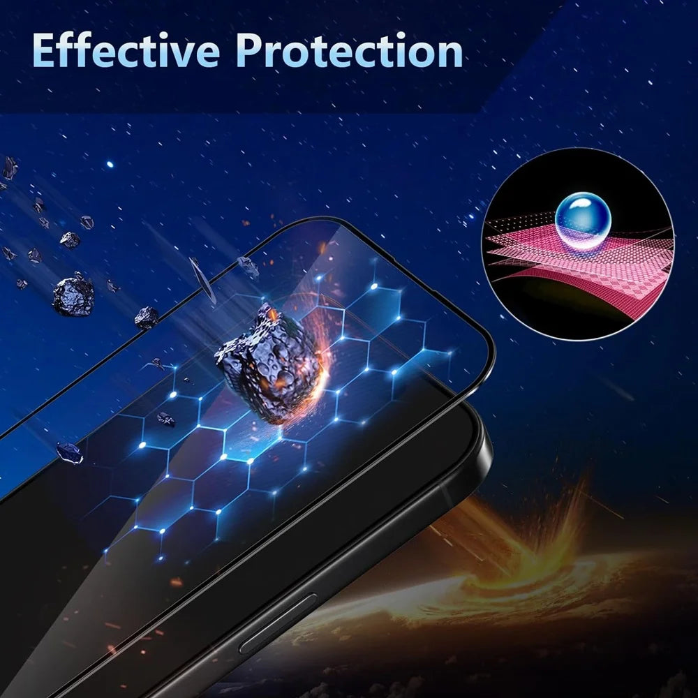 Coverage Tempered Glass Screen Protector with Black Edge for iPhone
