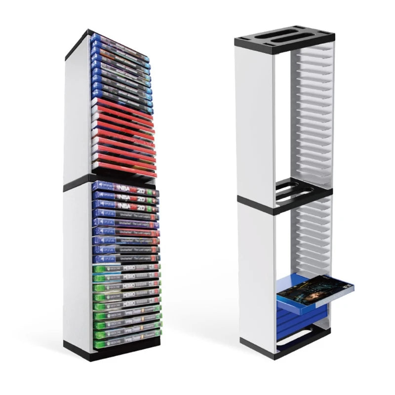 Universal 36-Game Disc Storage Tower – Double-Layer Vertical Stand for PS5, PS4, Switch
