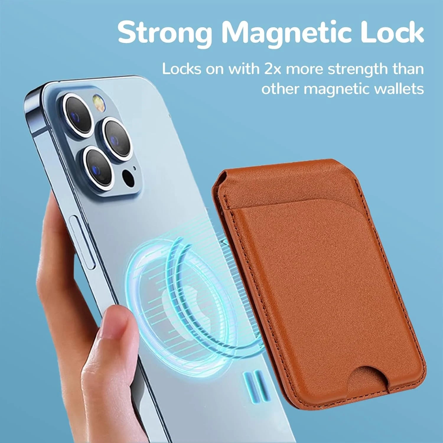 2-in-1 Magnetic MagSafe Leather Wallet & Adjustable Phone Stand for iPhone