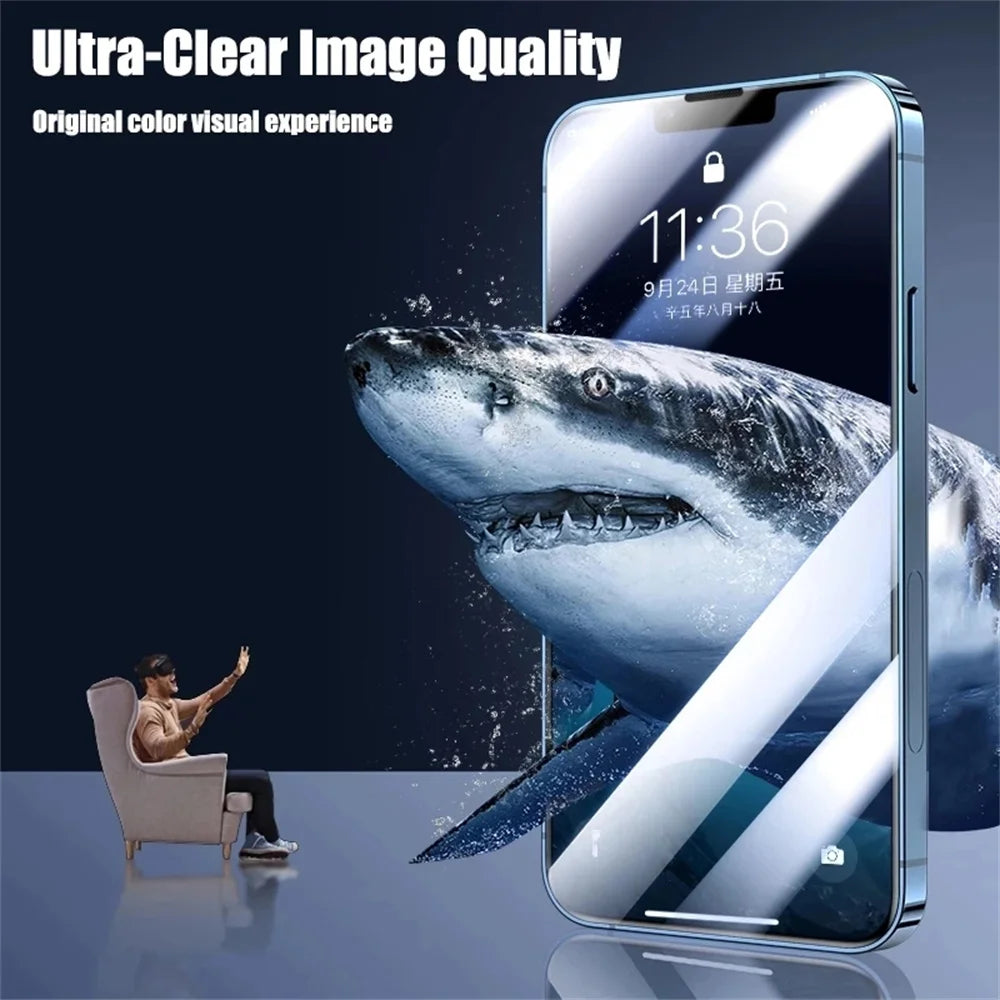 Coverage Tempered Glass Screen Protector with Black Edge for iPhone