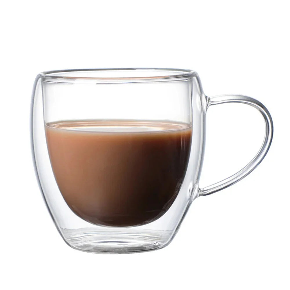 Premium Double-Walled Borosilicate Glass Coffee Mug (250ml)