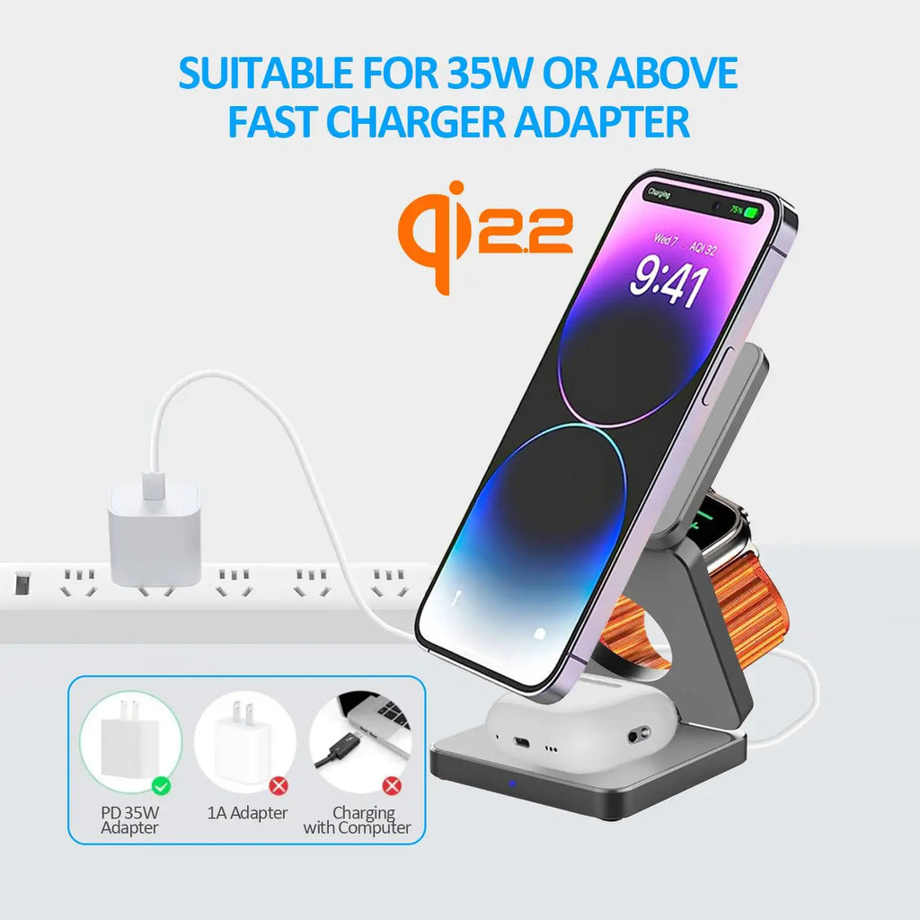 3-in-1 Foldable Magnetic Charger