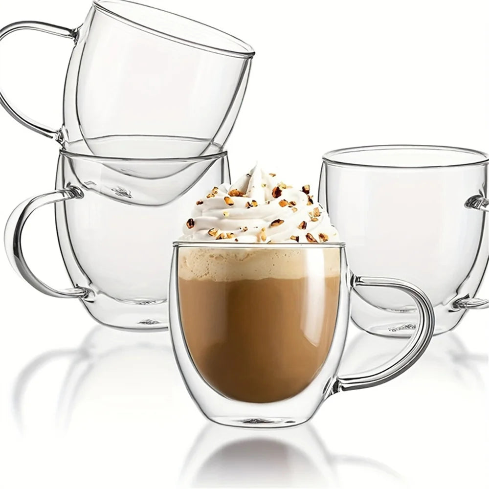 Premium Double-Walled Borosilicate Glass Coffee Mug (250ml)