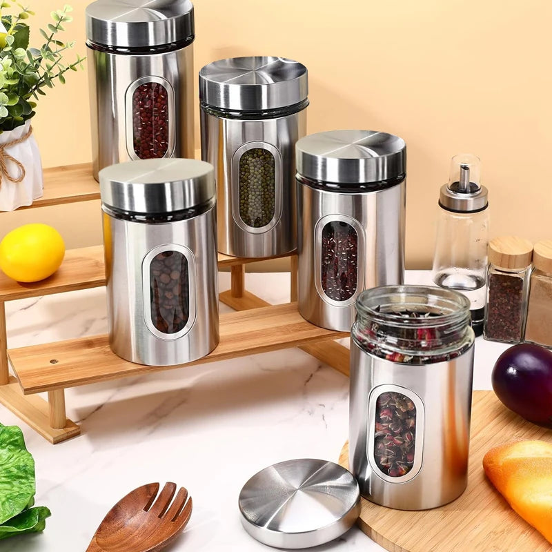 Stainless Steel Coffee Canister with Visual Window