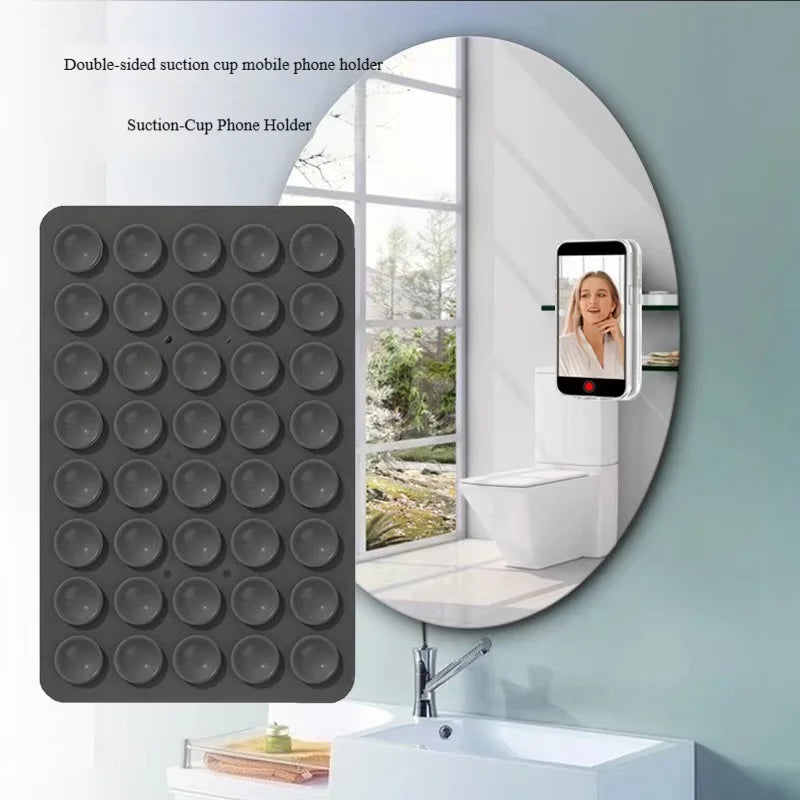 24-Grid Silicone Suction Cup Phone Mount – Minimalist Anti-Slip Sticky Holder Pad