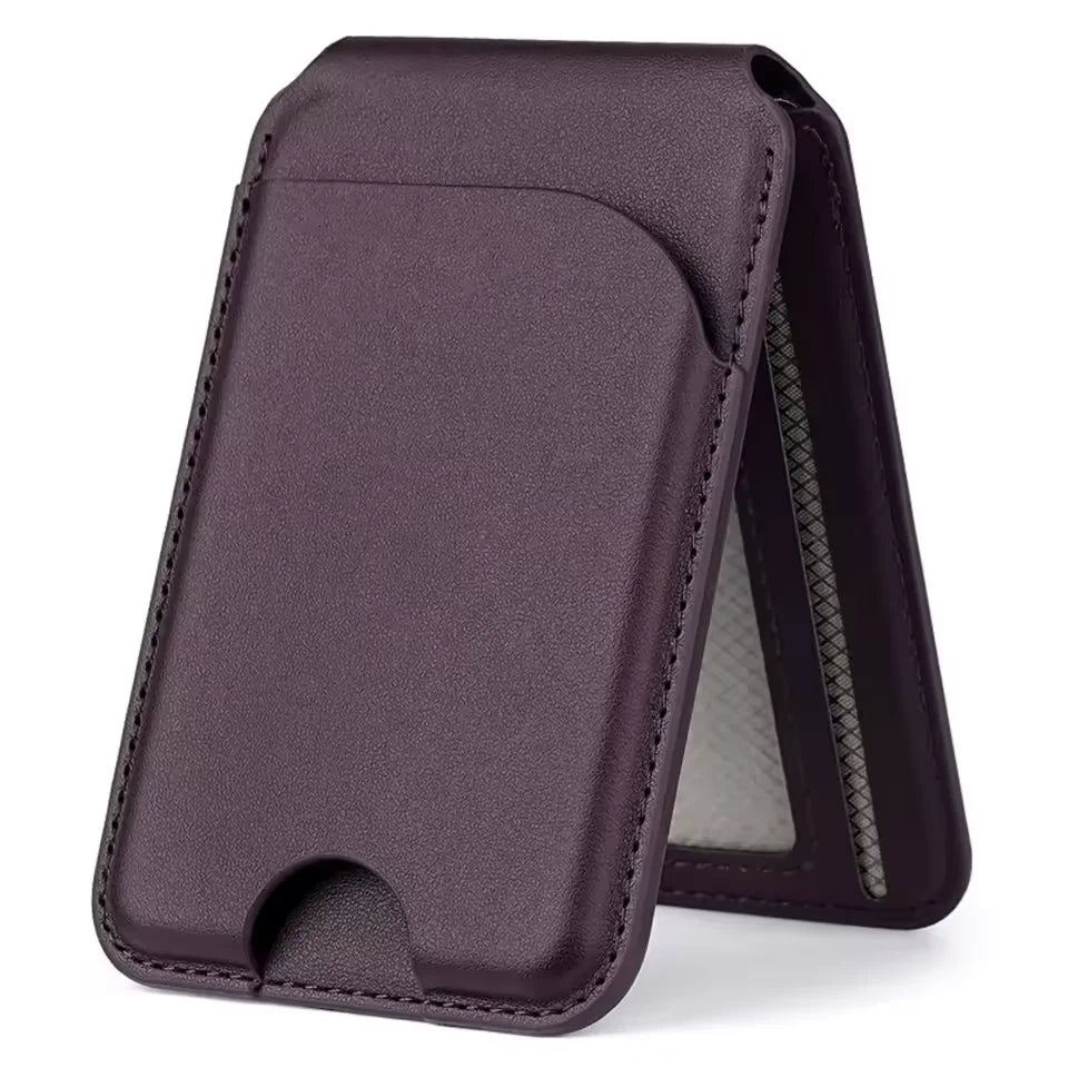 2-in-1 Magnetic MagSafe Leather Wallet & Adjustable Phone Stand for iPhone