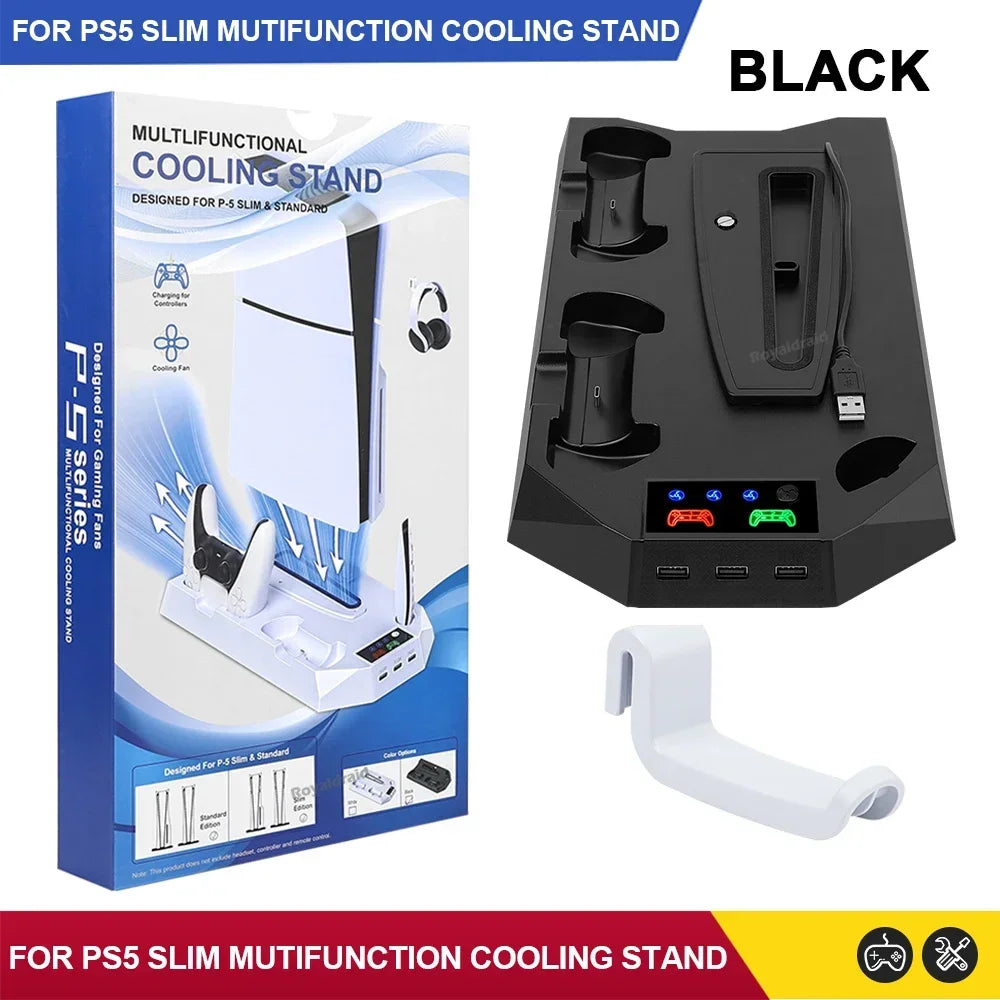 3-Mode Cooling Stand & Dual Controller Charging Dock for PS5 & PS5 Slim
