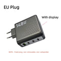 148W GaN Multi-Port Wall Charger with Digital Display – 4 USB-C & 1 USB-A Fast Charging Adapter