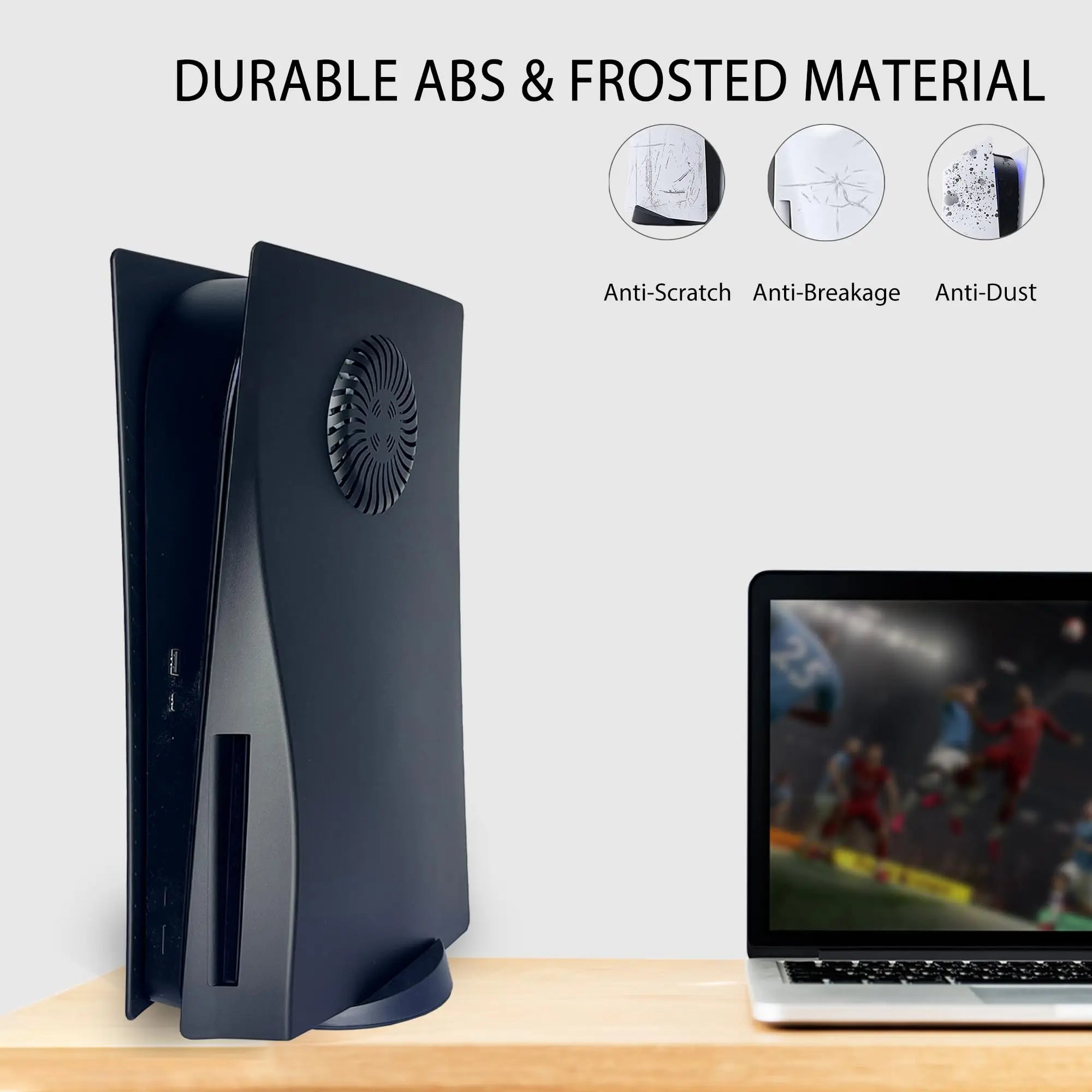 PS5 Disc Edition Faceplate Cover – Matte Replacement Shell with Cooling Vents