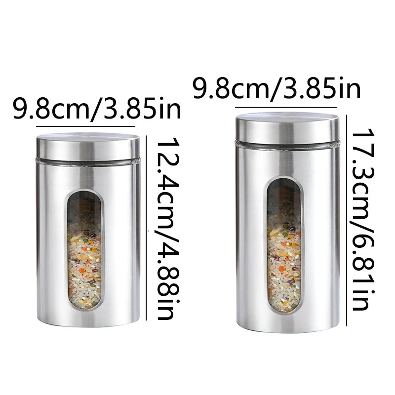 Stainless Steel Coffee Canister with Visual Window