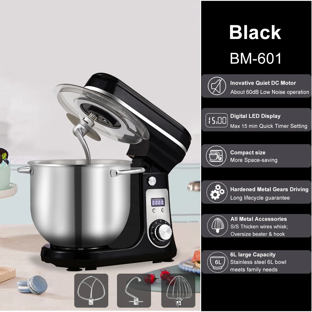 BioloMix 1200W Professional Stand Mixer (6L)