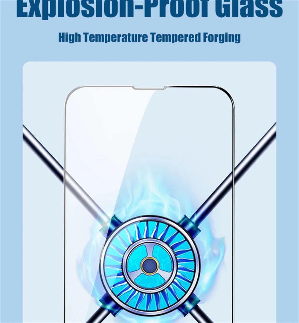 Coverage Tempered Glass Screen Protector with Black Edge for iPhone