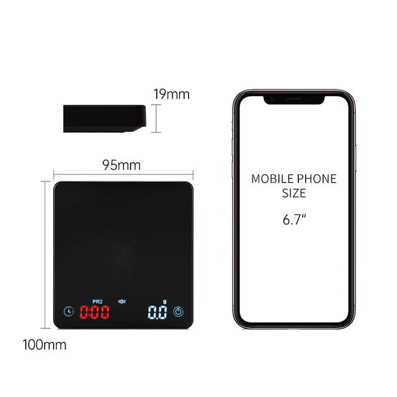 Digital Espresso Coffee Scale Mini Smart Drip with Auto Timer USB Precision Electronic Kitchen Home Barista Accessories Gift