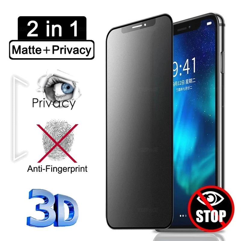 Matte Privacy Anti-Spy Tempered Glass Screen Protector for iPhone
