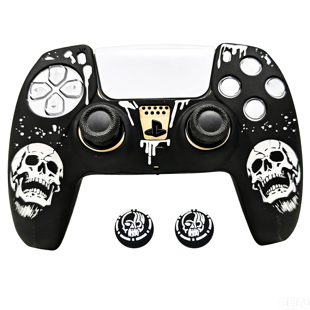 laser engraved ps5 controller sikicone skin-anti-slip protective cover set