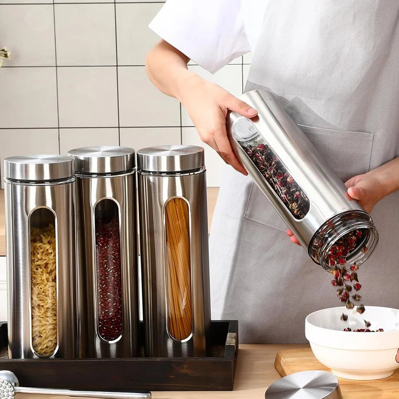 Stainless Steel Coffee Canister with Visual Window
