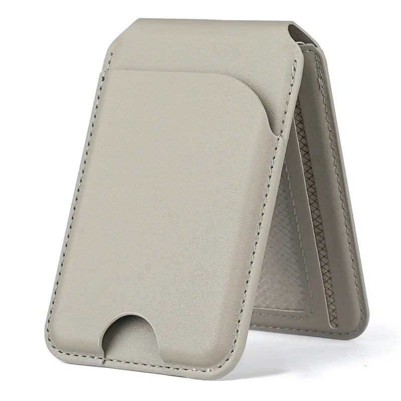 2-in-1 Magnetic MagSafe Leather Wallet & Adjustable Phone Stand for iPhone