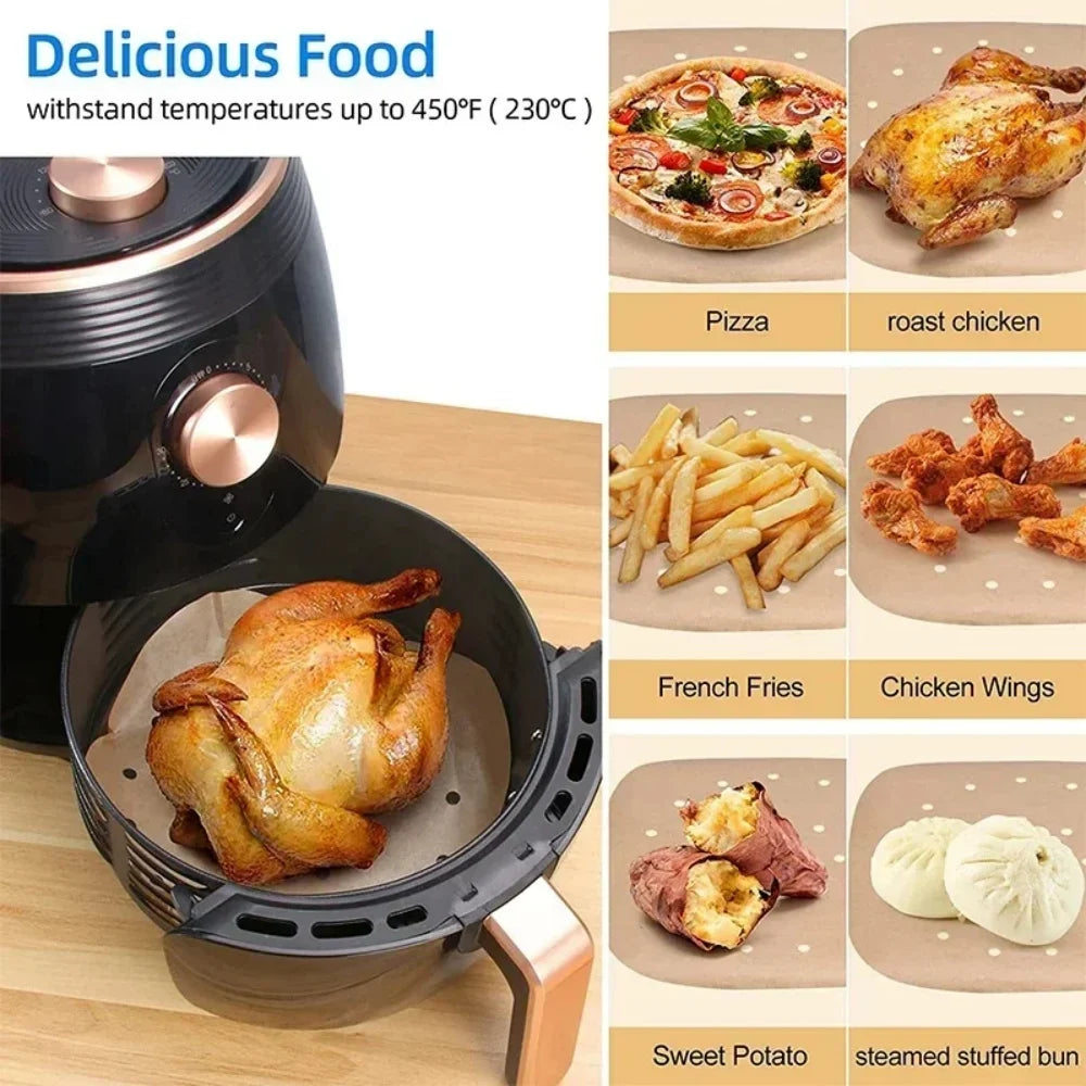 Upgraded Perforated Air Fryer Parchment Paper (50/100Pcs)