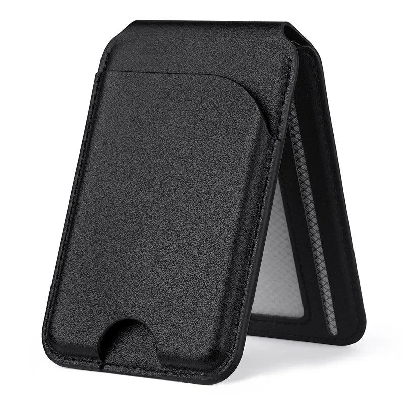 2-in-1 Magnetic MagSafe Leather Wallet & Adjustable Phone Stand for iPhone