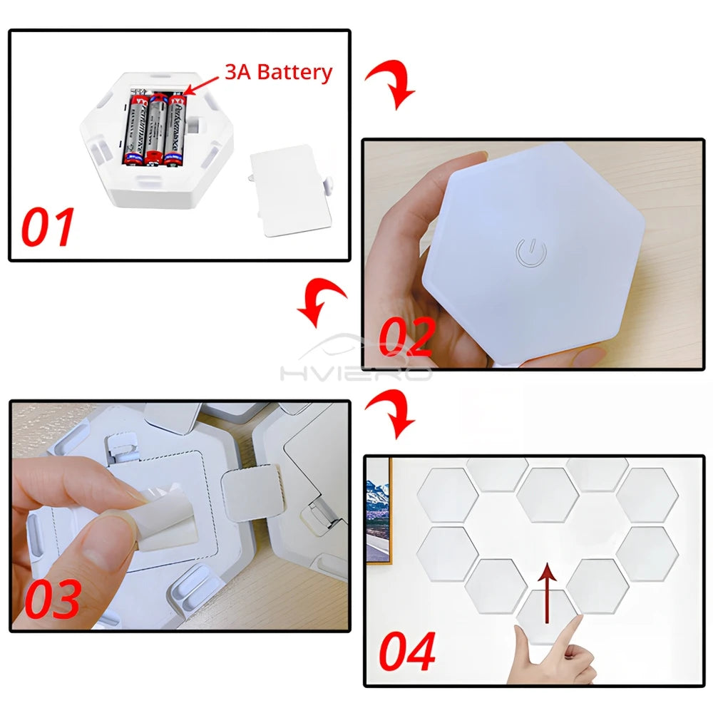 Quantum Hexagon RGB Touch Wall Lamp