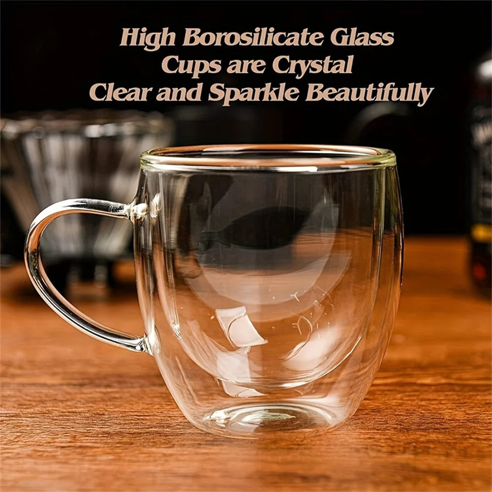 Premium Double-Walled Borosilicate Glass Coffee Mug (250ml)