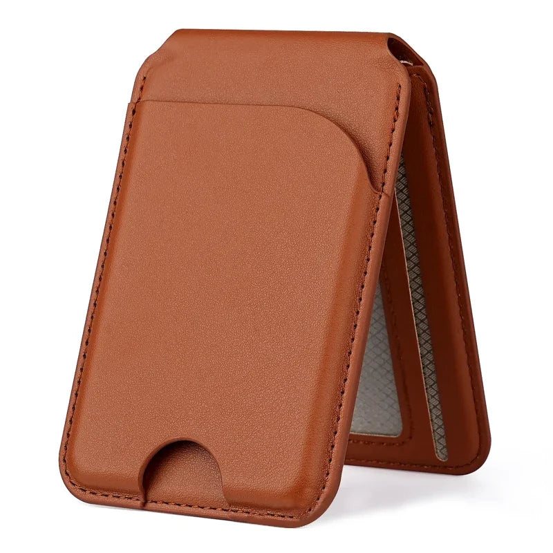 2-in-1 Magnetic MagSafe Leather Wallet & Adjustable Phone Stand for iPhone