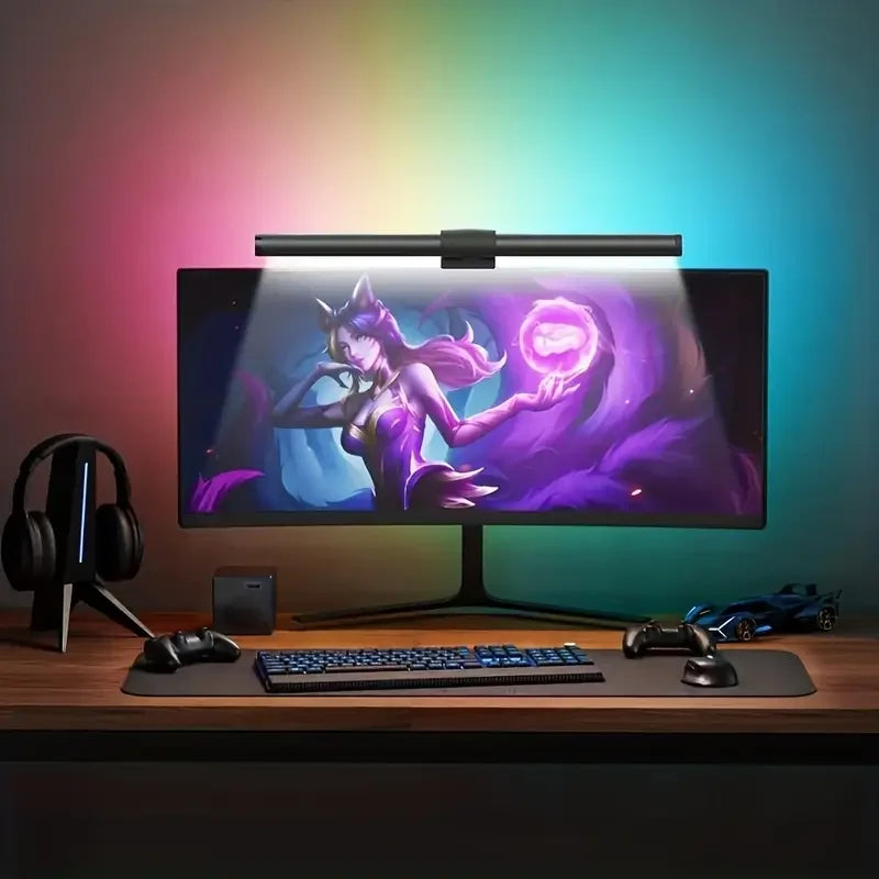 44cm RGB Monitor Light Bar – Stepless Dimmable Screen Hanging Lamp for Gaming & Work