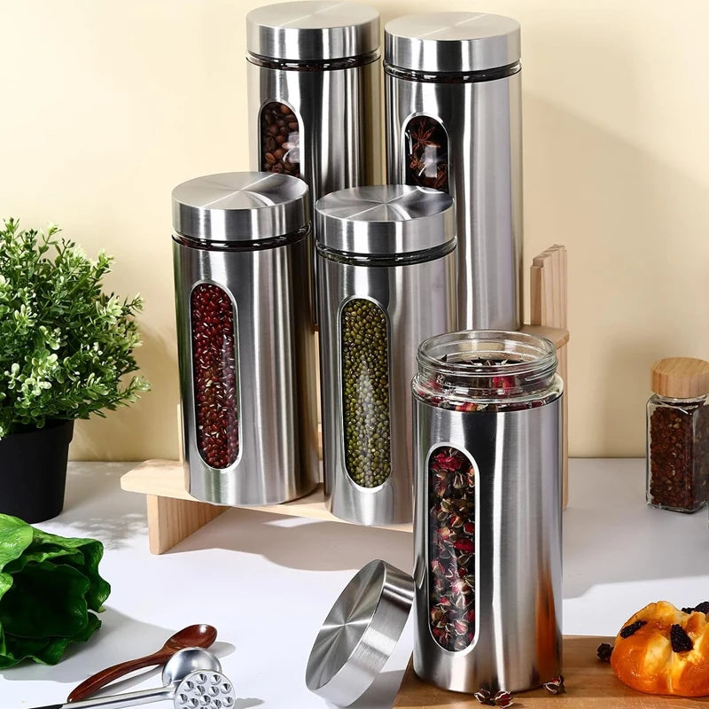 Stainless Steel Coffee Canister with Visual Window