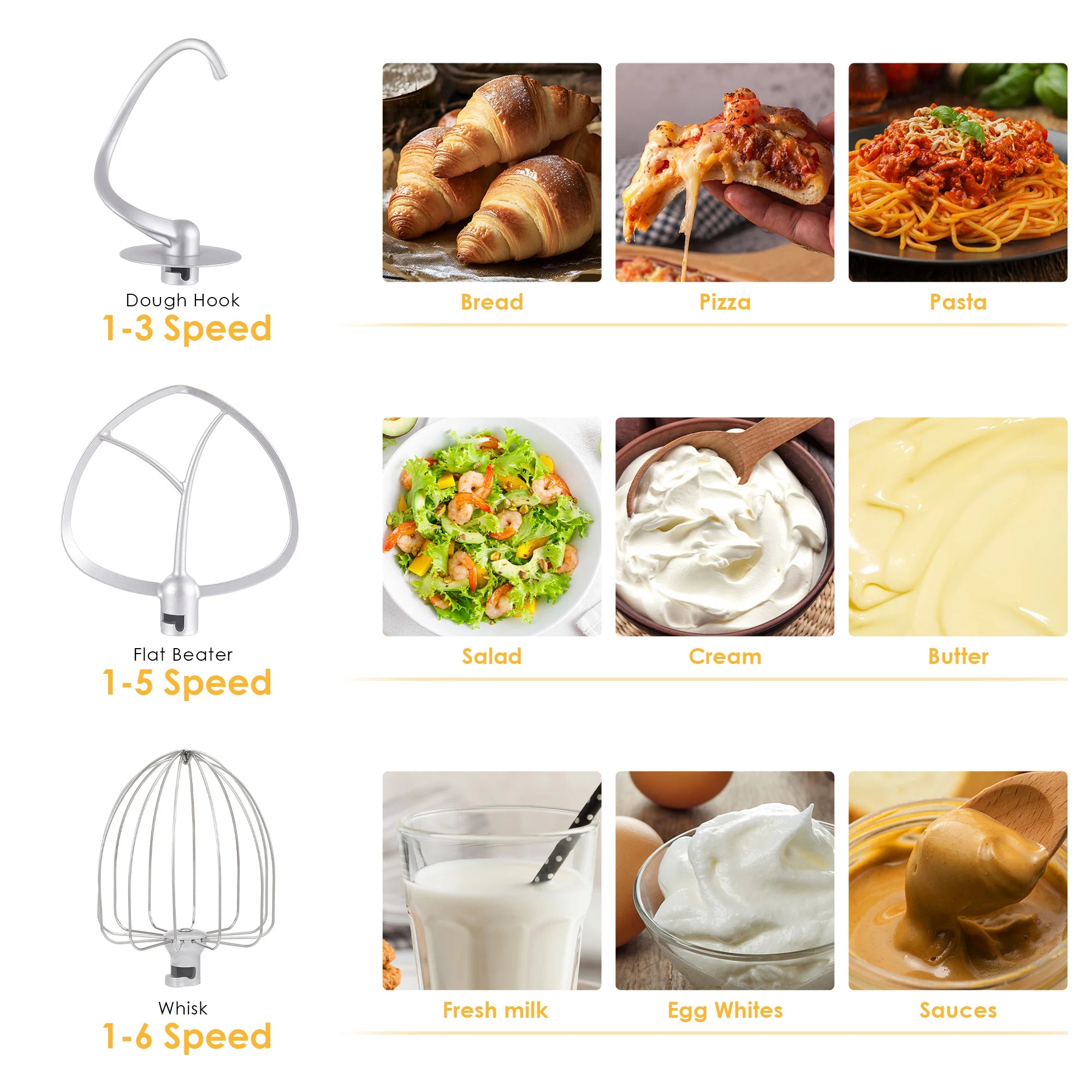 BioloMix 1200W Professional Stand Mixer (6L)
