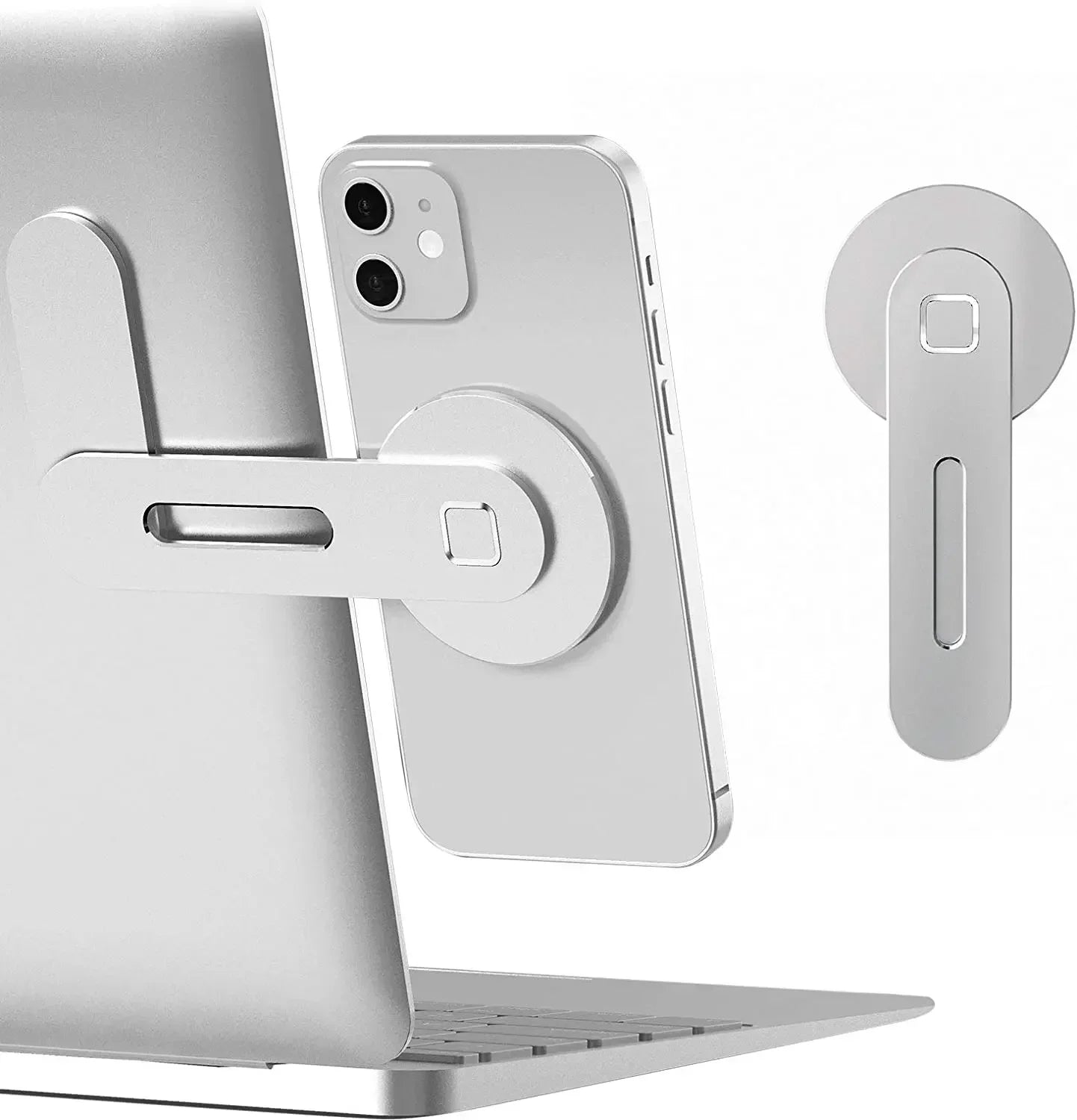 Magnetic Laptop Phone Mount – Foldable Side Monitor Screen Extender Bracket