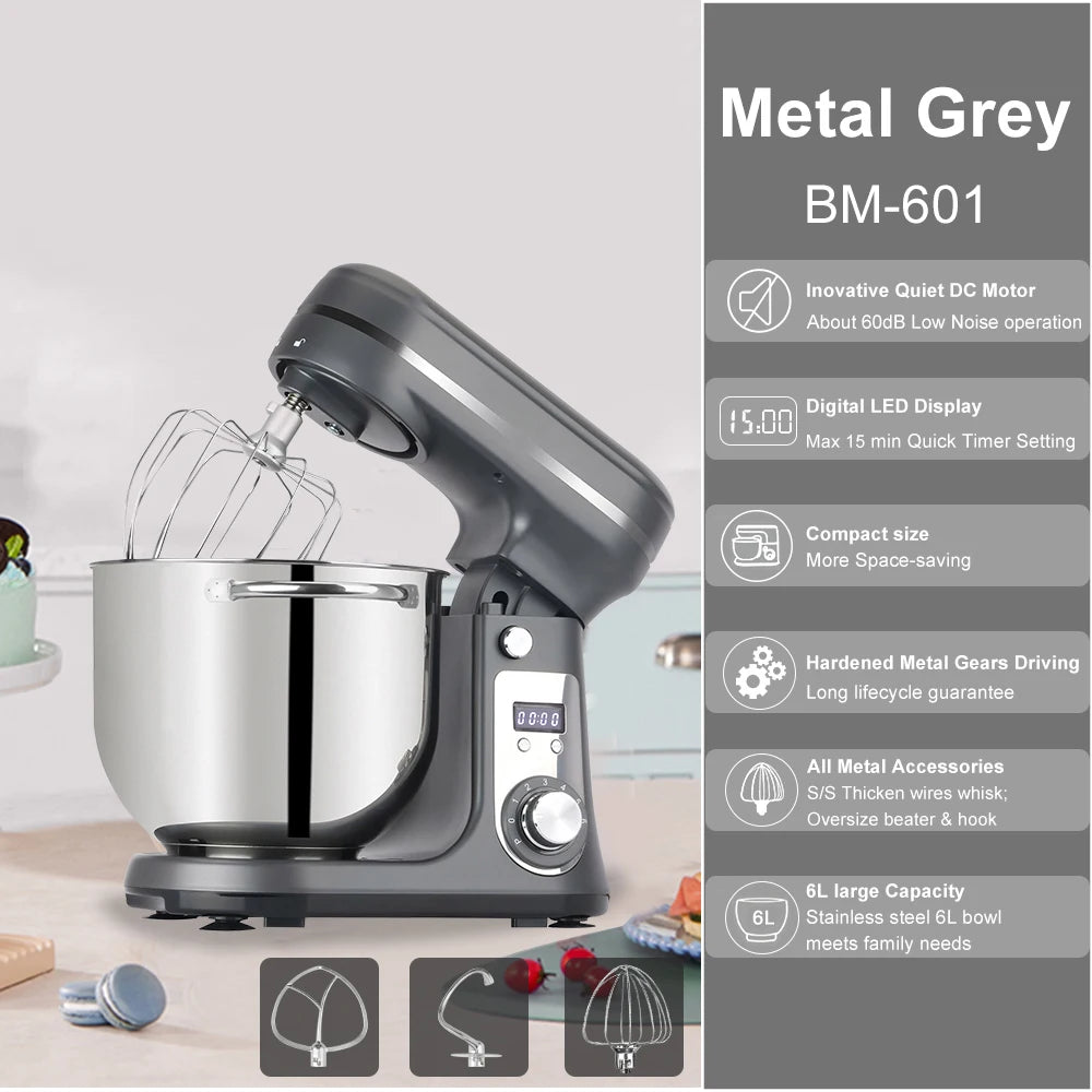 BioloMix 1200W Professional Stand Mixer (6L)