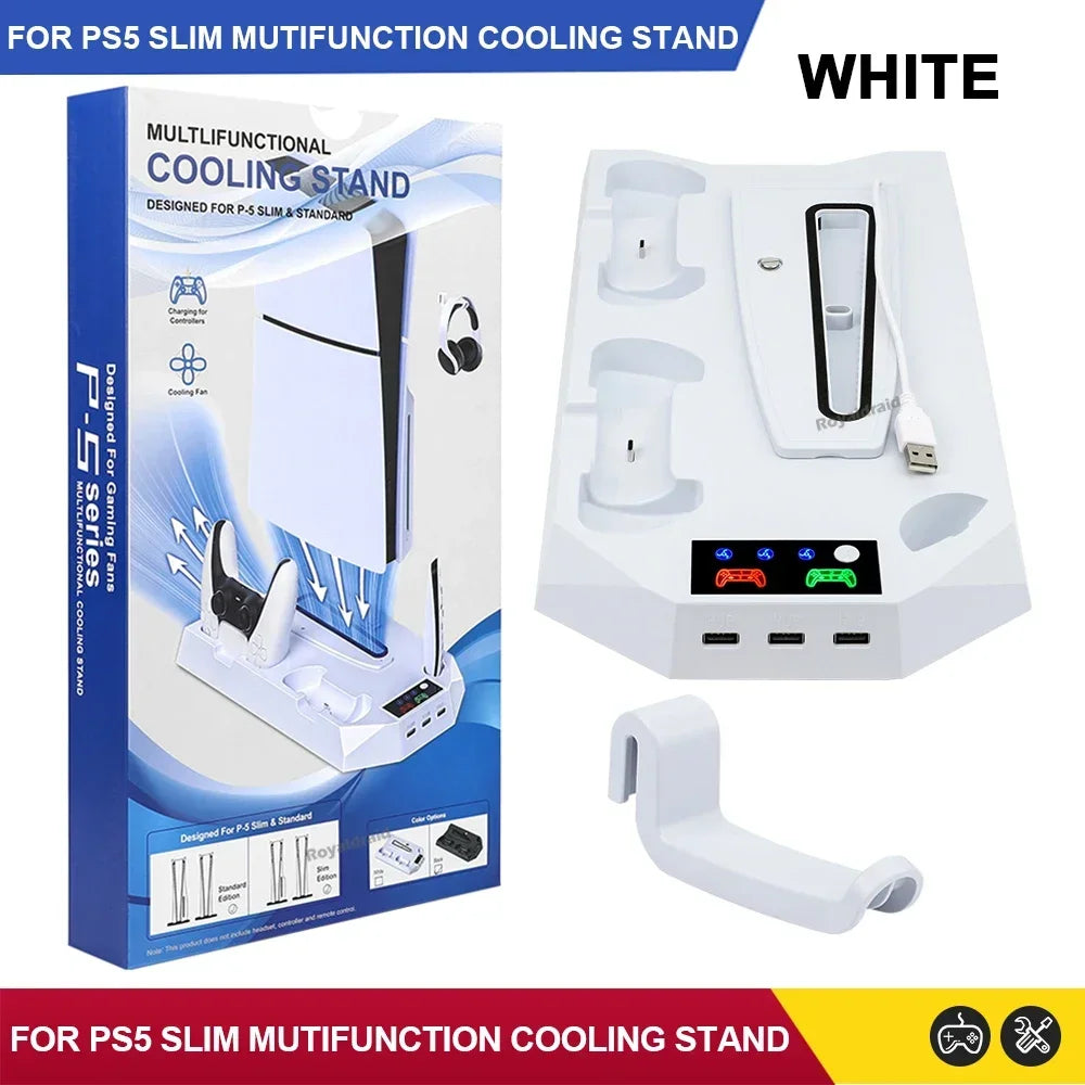 3-Mode Cooling Stand & Dual Controller Charging Dock for PS5 & PS5 Slim