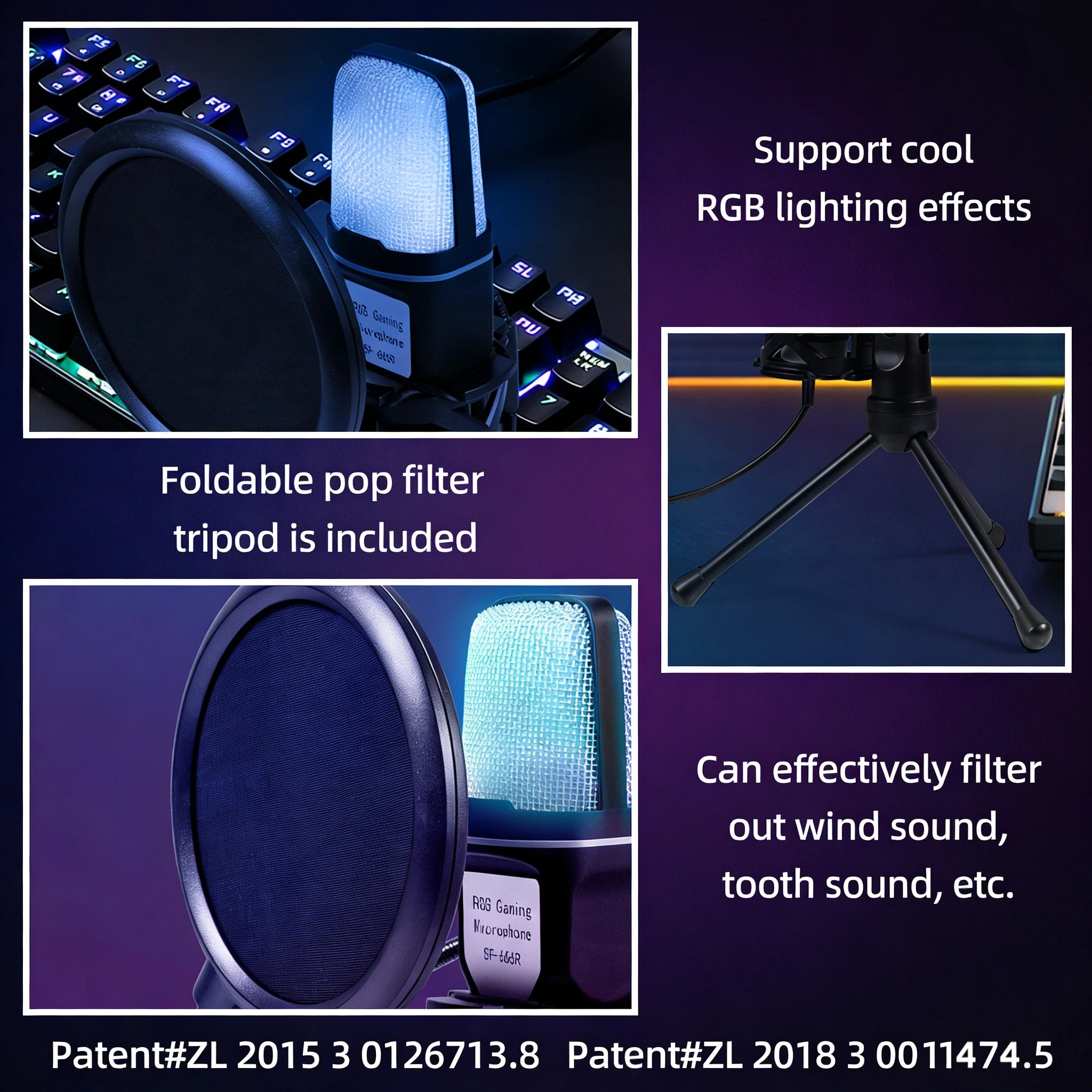 SF666R USB RGB Condenser Gaming Microphone