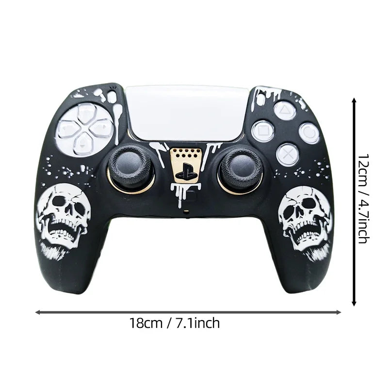 laser engraved ps5 controller sikicone skin-anti-slip protective cover set